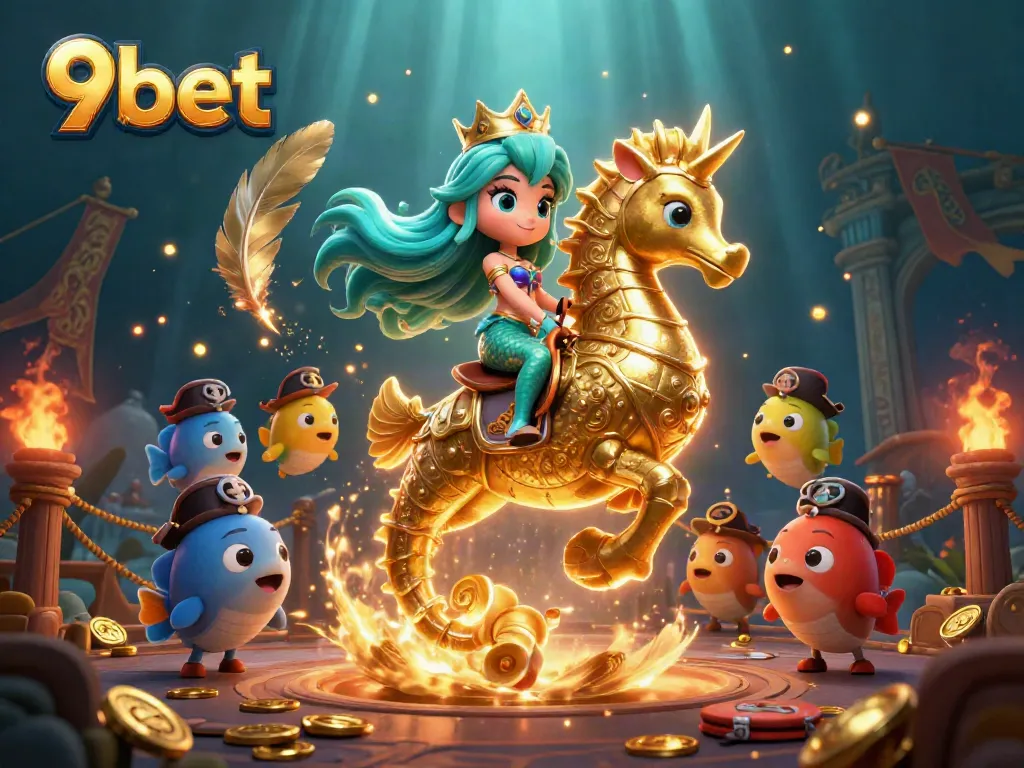 Experience the thrill of 9bet with engaging live casino features and vibrant underwater graphics.