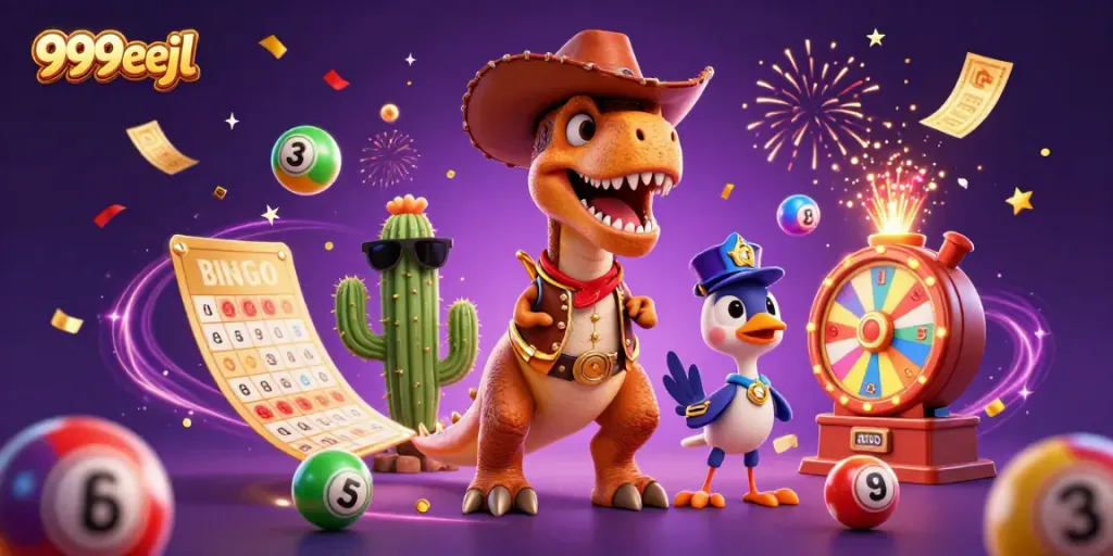 Experience the exciting world of 999eejl with the dynamic casino characters and elements.