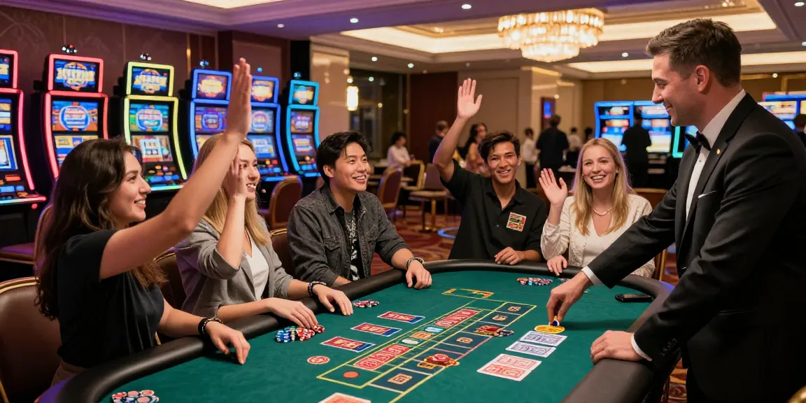 Exciting KO66 casino gaming scene with players celebrating wins