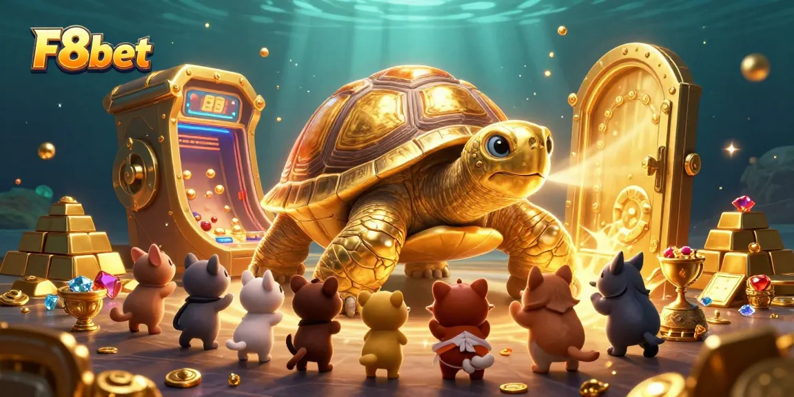 Experience immersive gaming at F8bet with golden treasures and dynamic fun in a vibrant casino scene.