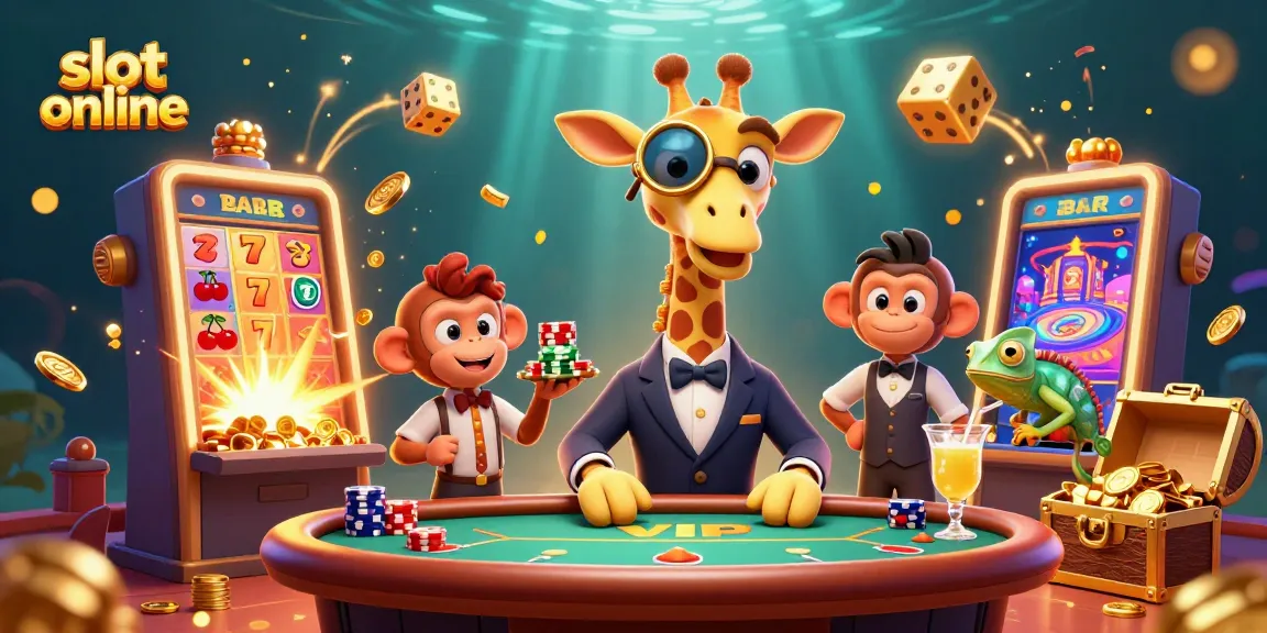 Raih jackpot terbesar saat bermain slot online dengan suasana kasino yang meriah dan karakter unik.