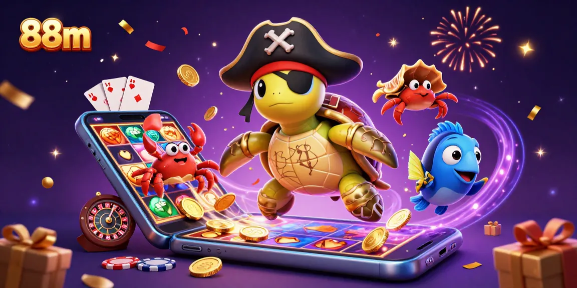 Engage with 88m's vibrant 3D casino world through entertaining characters and exciting game elements.