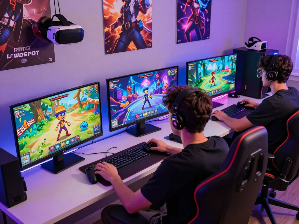 Engaging players in exciting porn games with colorful gaming interfaces and immersive setups at Lewdspot.