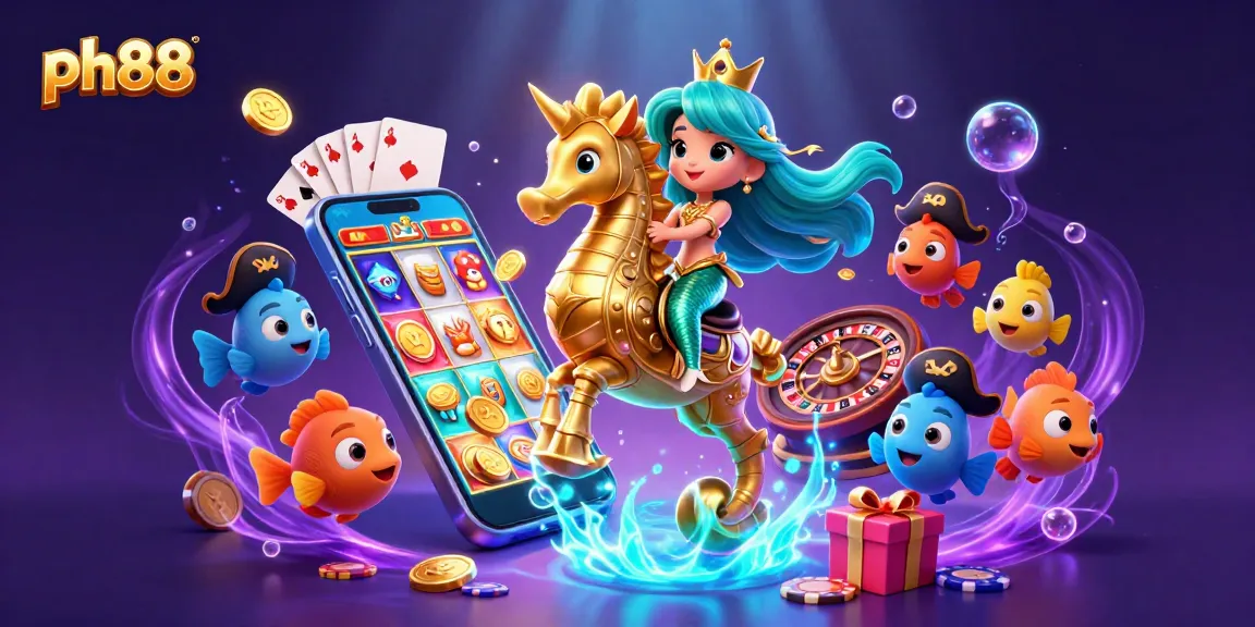 Experience the excitement of ph88 with a colorful underwater casino adventure featuring vibrant characters and dynamic game elements.