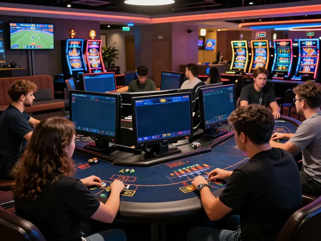 Diverse players experiencing the excitement of 9 bet games in a modern casino environment.