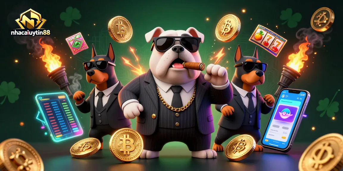 Play exciting games at nhacaiuytin88 with a mafia bulldog and Doberman characters.