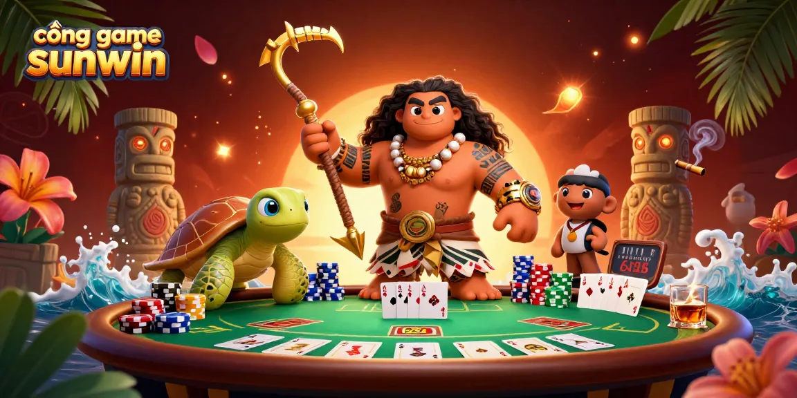Engage with cổng game sunwin through a vibrant 3D illustration of colorful poker gaming elements.