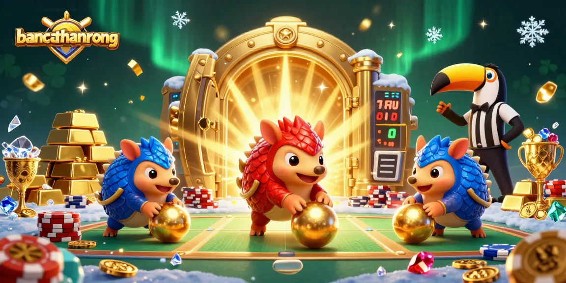 Rival pangolins bowling through poker chips in an exciting bancathanrong casino scene.
