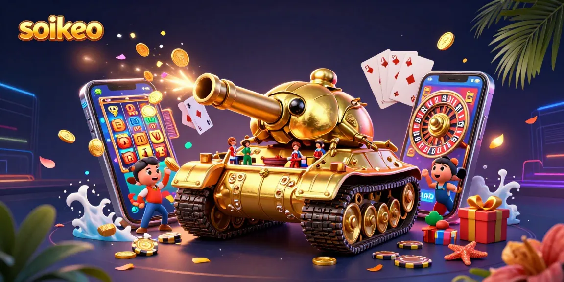 Experience thrilling gameplay at soikeo with a vibrant 3D casino scene featuring dynamic game elements.